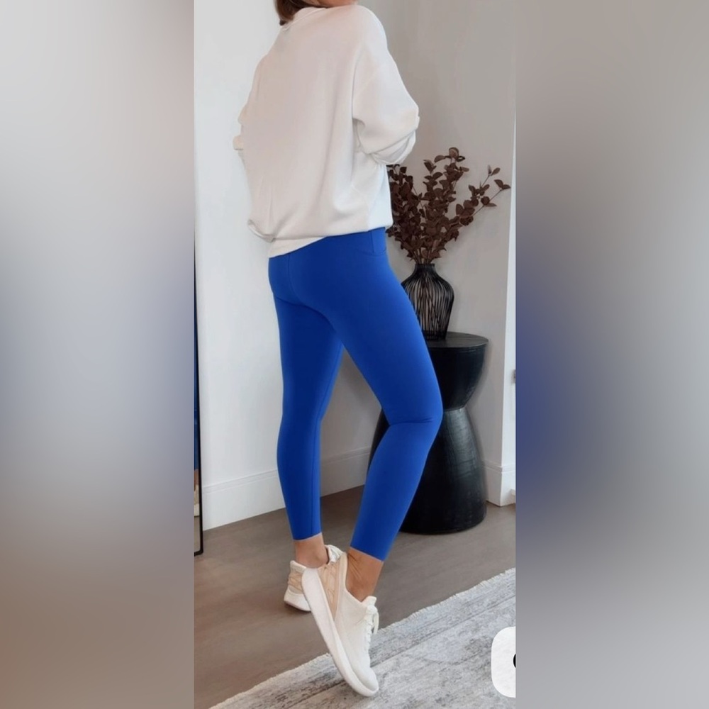 Royal Blue High Waisted Leggings EUC High Rise Loungewear Old Navy